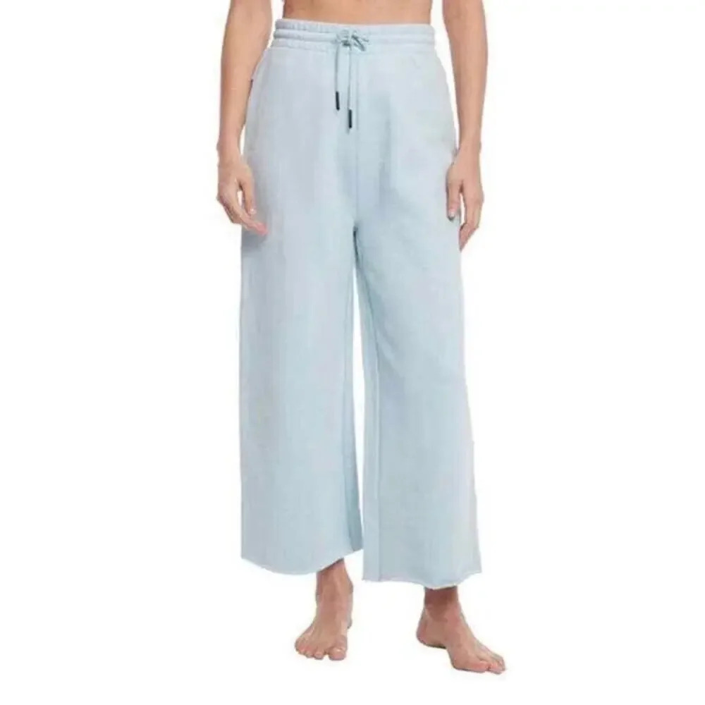Sage Collective Wide Leg Sweatpants Ankle Crop Raw Hem